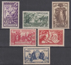 MARTINIQUE : EXPOSITION 1937 SERIE N° 161/166 NEUVE * GOMME AVEC CHARNIERE - Picture 1 of 2