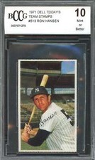 1971 dell today's team stamps #513 RON HANSEN yankees BGS BCCG 10