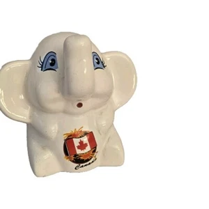 Canada Souvenir Elephant Coin Bank Ceramic With Plastic Stopper - Picture 1 of 6