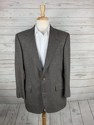 Abrigo deportivo Southwick azul marino beige pata de gallo dos botones para hombre 41R lana Foto 1 de 4