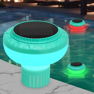 2 in 1 Solar Pool Chlorine Floater Float Dispenser & Pool Light with Colorful - Picture 1 of 12