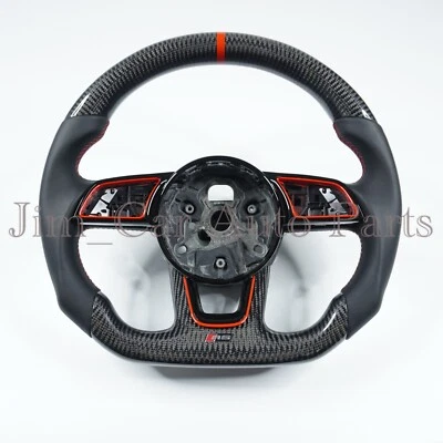 Volante de fibra de carbono real para audi a3 s3 rs3 a4 s4 rs4 a5 s5 rs5 B9 Foto 1 de 4
