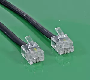 Telefonanschlußkabel RJ 11 Steckern an beiden Enden, 4-Draht (0,3 bis 20,0 m ) - Bild 1 von 2