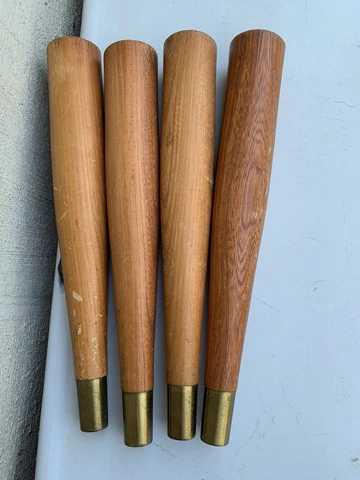 Vintage Set Of 4 Mid Century MCM 12 1/4 Wood Furniture Legs Cover