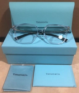 NEW TIFFANY & CO WOMEN'S TF2234-B 8047 CRYSTAL CLEAR & GOLD - Picture 1 of 6