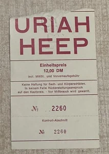 1970's URIAH HEEP Original Concert TICKET from GERMANY - Picture 1 of 2