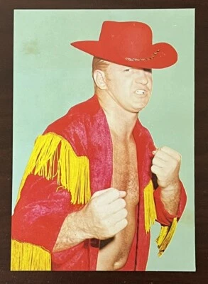 1971 Gong Terry Funk Wrestling Rookie Postcard RC NWA WWF WWE HOF Legend - Image 1 of 2