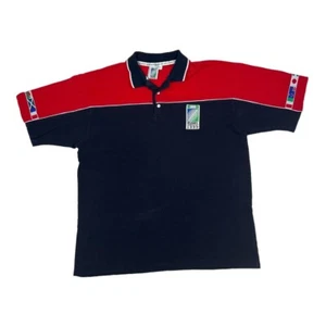 Vintage RUGBY WORLD CUP (1999) IRB Colour Block Patch Logo Polo Shirt Top XL - Picture 1 of 6