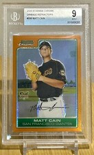 2006 Bowman Chrome Matt Cain Orange Refractor /25 RC BGS 9 Giants Rookie
