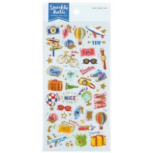 Mind Wave Sparkleholic Transparent Gold Glitter Stickers / Travel - Picture 1 of 2