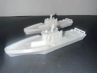 N - Scale Boat (2-Pack) Detailed 1:160 Speedboat / Fishing Boat White Unpainted - Image 1 of 4