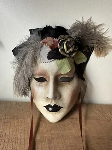 Artist Ersilia Leonini Handmade Art Papier-mâché Venetian Mask Italy Rare - Picture 1 of 20