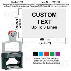 Estampilla de goma autoentintada Trodat 5207 con texto de personalización de 8 líneas - Imagen 1 de 6