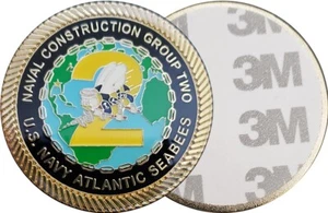 Naval Construction Group Two Command Flat ~ 2" x 2 mm thick   - Picture 1 of 3