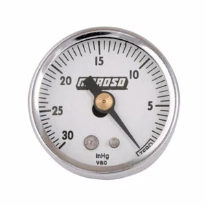 Moroso Vacuum Gauge 1.5" Diameter 0-30" Hg 1/8" NPT Male Thread 89610 - Picture 1 of 3
