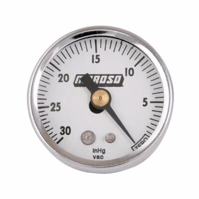 Moroso Vacuum Gauge 1.5" Diameter 0-30" Hg 1/8" NPT Male Thread 89610 - Image 1 of 3