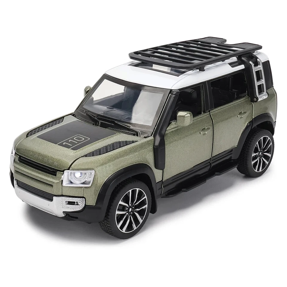 1: 32 Land Rover Defender 110 alloy car model diecast toy vehicle sound light - Image 1 of 4