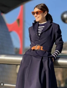ZARA NEW WOMAN WOOL BLEND TAILORED BLAZER JACKET NAVY BLUE Size XL 2336/408 - Picture 1 of 5