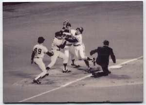 George Brett fights Craig Nettles METAL baseball card - Royals vs Yankees