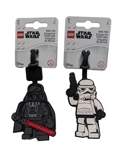 Star Wars LEGO Luggage Bag Tag DARTH VADER and STORMTROOPER Lot of 2 tags - Picture 1 of 10