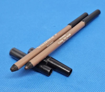Laura Geller Brow Gel Pencil w/Sharpener/Spoolie CHARCOAL (LOT/2) DAMAGED TIP - Image 1 of 4