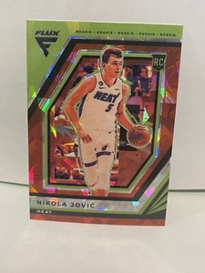2023 Panini Flux Nikola Jovic Prizm Parallel Red Cracked Ice Rookie Card RC SP 
