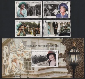 Fidschi 1999 - Mi-Nr. 889-892 & Block 32 ** - MNH - Queen Mum - Bild 1 von 1