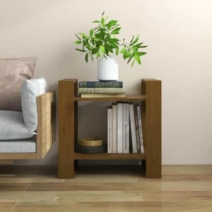 Solid Wood Honey Brown Book Cabinet Room Divider 60x35x57 cm Modern Storage - Picture 1 of 9