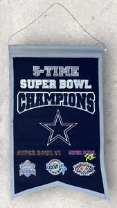 Dallas Cowboys 5-Time Super Bowl Champions Embroidered Traditions Banner!!! - Picture 1 of 5