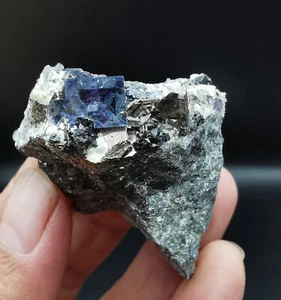 50g Natural Purple Fluorite Pyrite Crystal Mineral Specimen Inner Mongolia - Picture 1 of 10