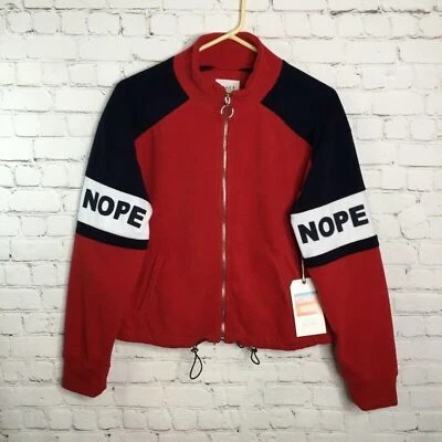 NWT Cali 1850 Women's Red/Black Long Sleeve Full Zip Fleece Track Jacket Size L - Image 1 of 4