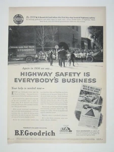 BF Goodrich 1956 Tires and Highway Safety Print Ad Automobile Cars - Picture 1 of 2