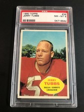 Jerry Tubbs 1960 Topps Football Card #38 Graded PSA 8 NM-MT Cowboys 