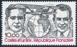 France #C54 Costes Le Brix First Atlantic Crossing Airmail Postage 1981 MNH VF - Picture 1 of 1