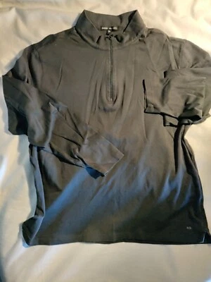 Suéter para hombre Robert Barakett gris oscuro algodón Pima tejido apretado 1/4 cremallera 2XL NUEVO SIN ETIQUETAS  Foto 1 de 4
