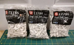 3 paquetes de 100 camisetas de golf Wilson Ultra 2 1/8" camiseta de madera BLANCA - Imagen 1 de 3