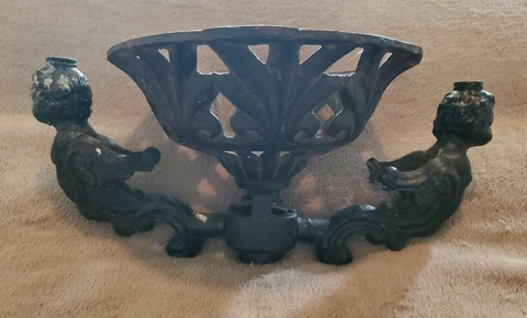 ANTIQUE CAST DOUBLE ANGEL/CHERUB GAS LIGHT FIXTURE FROM CHURCH IN WHITE CLOUD KS Cover
