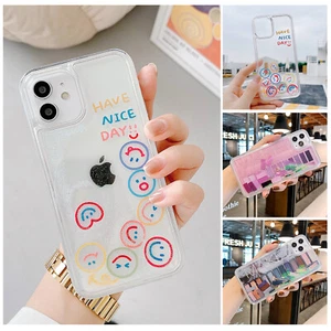 Custodia silicone glitter liquido slide chic 3D per iPhone 14 Pro Max 13 12 15  - Foto 1 di 28