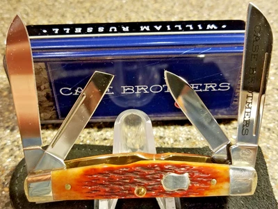 Case XX, 64052 SS, Congress Chestnut Jigged Bone, 3-1/2", NEW, Case Bros Dec Tin - Image 1 of 4