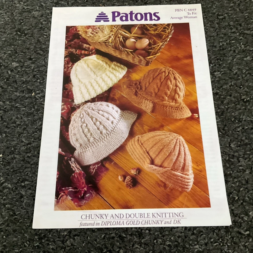 Patons knitting pattern 4849. Lady’s Hats in chunky & DK. - Image 1 of 1
