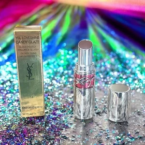 YVES SAINT LAURENT CANDY GLAZE DOUBLE CARE BALM in 14 SCENIC BROWN 0.11 OZ NIB - Picture 1 of 21