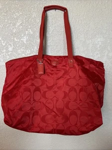 Borsa Coach Getaway Signature confezionabile da viaggio Weekender Getaway rossa/beige - Foto 1 di 5