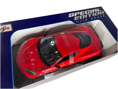 Maisto 2020 Chevrolet Corvette Stingray Coupe Diecast Metal 1:18 Scale ~ RED - Image 1 of 4