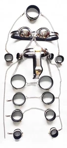 Reggiseno 10pz Acciaio Inox Cintura Castità Maschile Collare Schiavo Mano Cavigliera Nuovo - Foto 1 di 6