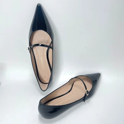 Stuart Weitzman Emilia Patent Leather Mary Jane Pointed Toe Women Flats Sz 9.5B - Image 1 of 4