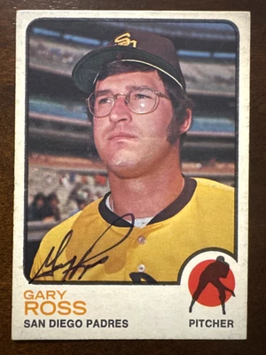 1973 Topps GARY ROSS Autographed Baseball Card #112 PADRES - Image 1 of 2