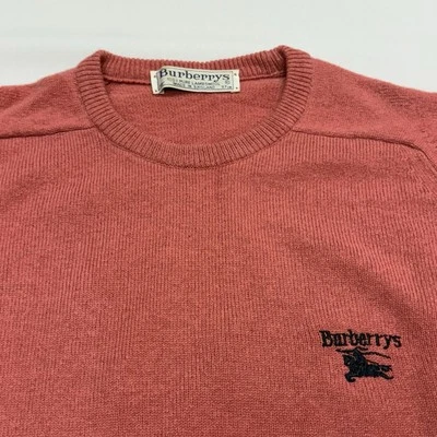 Suéter Burberry Para Hombre Pequeño/Mediano Vintage Lana de Cordero Burberrys Rosa Usado en Excelente Condición 👀🔥 Foto 1 de 4