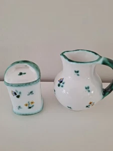 Gmundner Keramik Streublumen Kleiner Krug und Deckeldose Handbemalt - Bild 1 von 4