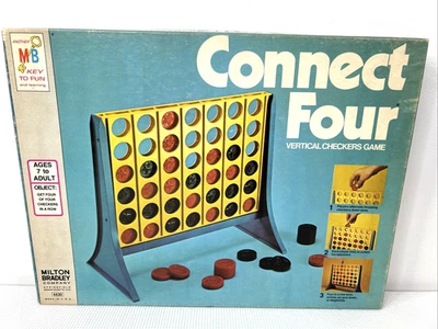 Connect Four Vertical Checkers Game 1974 Milton Bradley 4430 VGUC Hard To Find! - Image 1 of 4