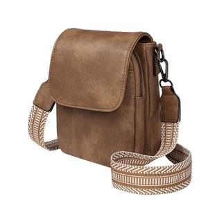 Leather Crossbody Phone Bag Multi-Pocket Card Slots Wallet Case Adjustable Strap - Picture 1 of 14